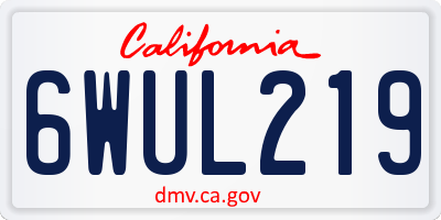 CA license plate 6WUL219
