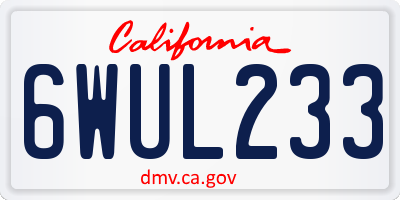 CA license plate 6WUL233