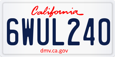 CA license plate 6WUL240
