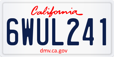 CA license plate 6WUL241