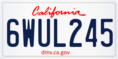 CA license plate 6WUL245