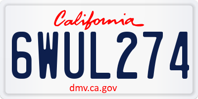 CA license plate 6WUL274