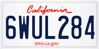 CA license plate 6WUL284