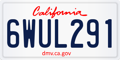CA license plate 6WUL291