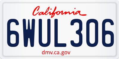 CA license plate 6WUL306