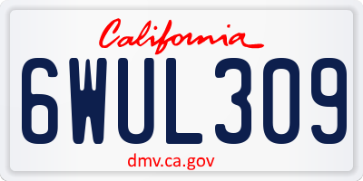 CA license plate 6WUL309