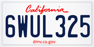 CA license plate 6WUL325