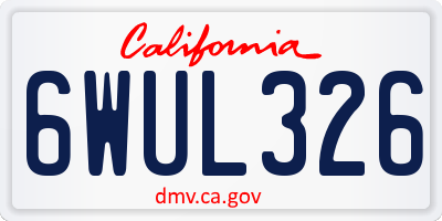 CA license plate 6WUL326