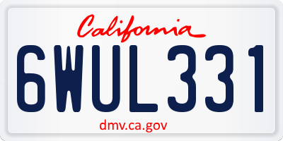 CA license plate 6WUL331