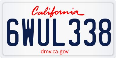 CA license plate 6WUL338
