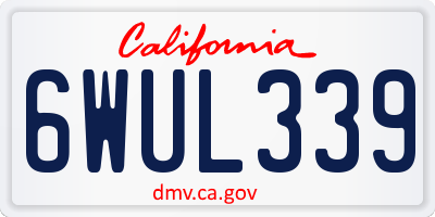 CA license plate 6WUL339