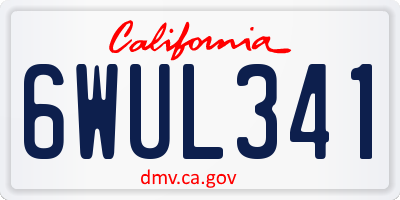 CA license plate 6WUL341