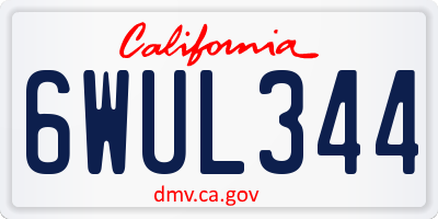 CA license plate 6WUL344