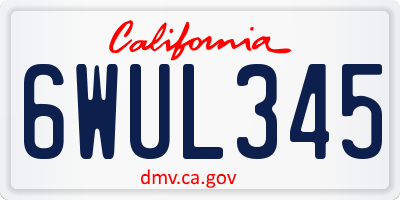 CA license plate 6WUL345