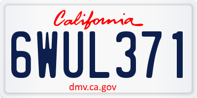 CA license plate 6WUL371
