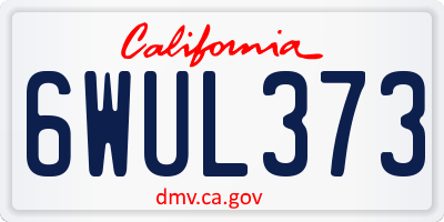 CA license plate 6WUL373