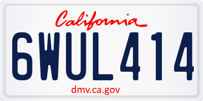 CA license plate 6WUL414