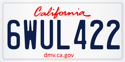 CA license plate 6WUL422