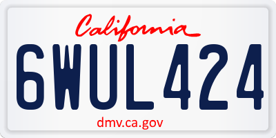 CA license plate 6WUL424
