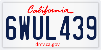 CA license plate 6WUL439