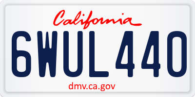 CA license plate 6WUL440