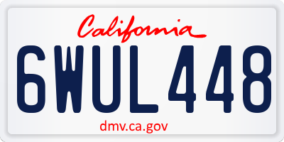 CA license plate 6WUL448