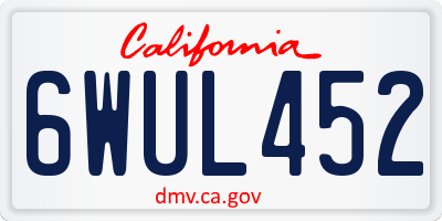 CA license plate 6WUL452