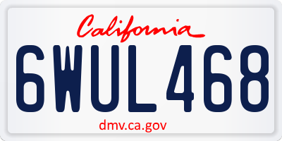 CA license plate 6WUL468