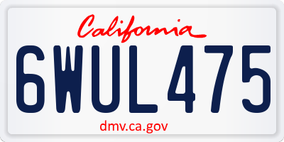 CA license plate 6WUL475