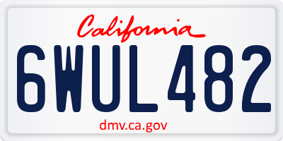CA license plate 6WUL482