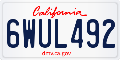 CA license plate 6WUL492