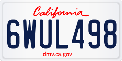 CA license plate 6WUL498