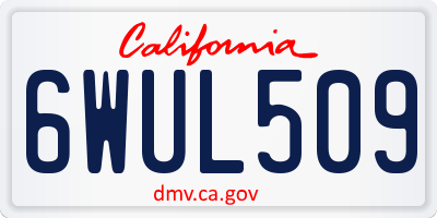 CA license plate 6WUL509