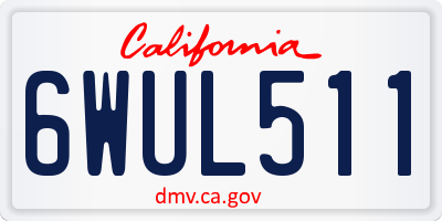CA license plate 6WUL511