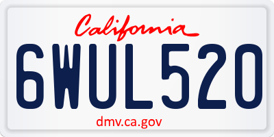 CA license plate 6WUL520