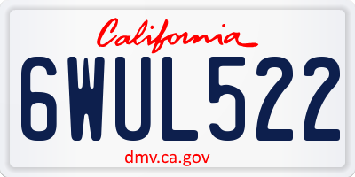 CA license plate 6WUL522