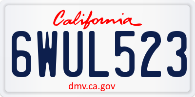 CA license plate 6WUL523