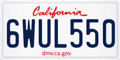 CA license plate 6WUL550