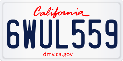 CA license plate 6WUL559
