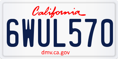 CA license plate 6WUL570