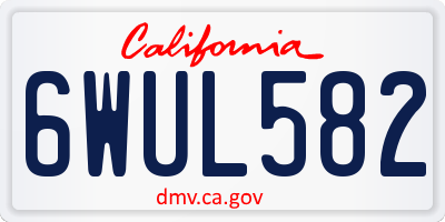 CA license plate 6WUL582