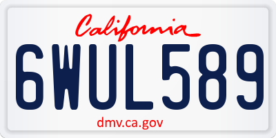 CA license plate 6WUL589