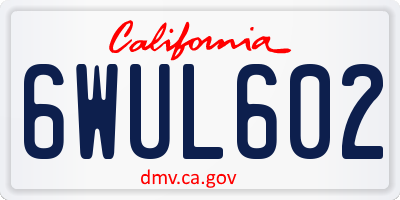 CA license plate 6WUL602
