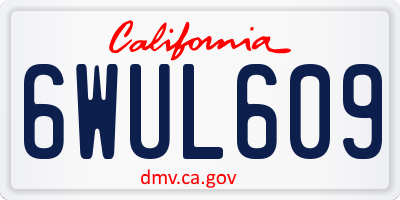 CA license plate 6WUL609