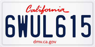 CA license plate 6WUL615