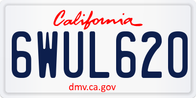 CA license plate 6WUL620
