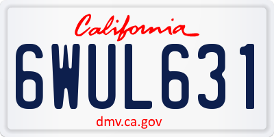 CA license plate 6WUL631
