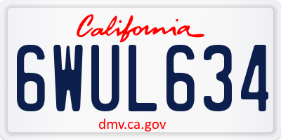 CA license plate 6WUL634