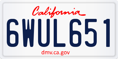 CA license plate 6WUL651