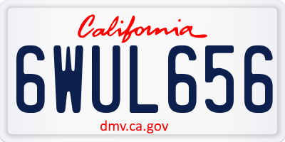 CA license plate 6WUL656